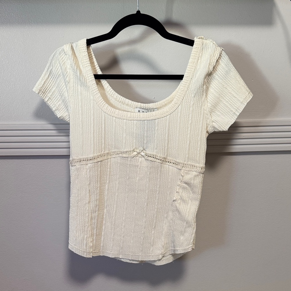 HYFVE Cream Short Sleeve Top